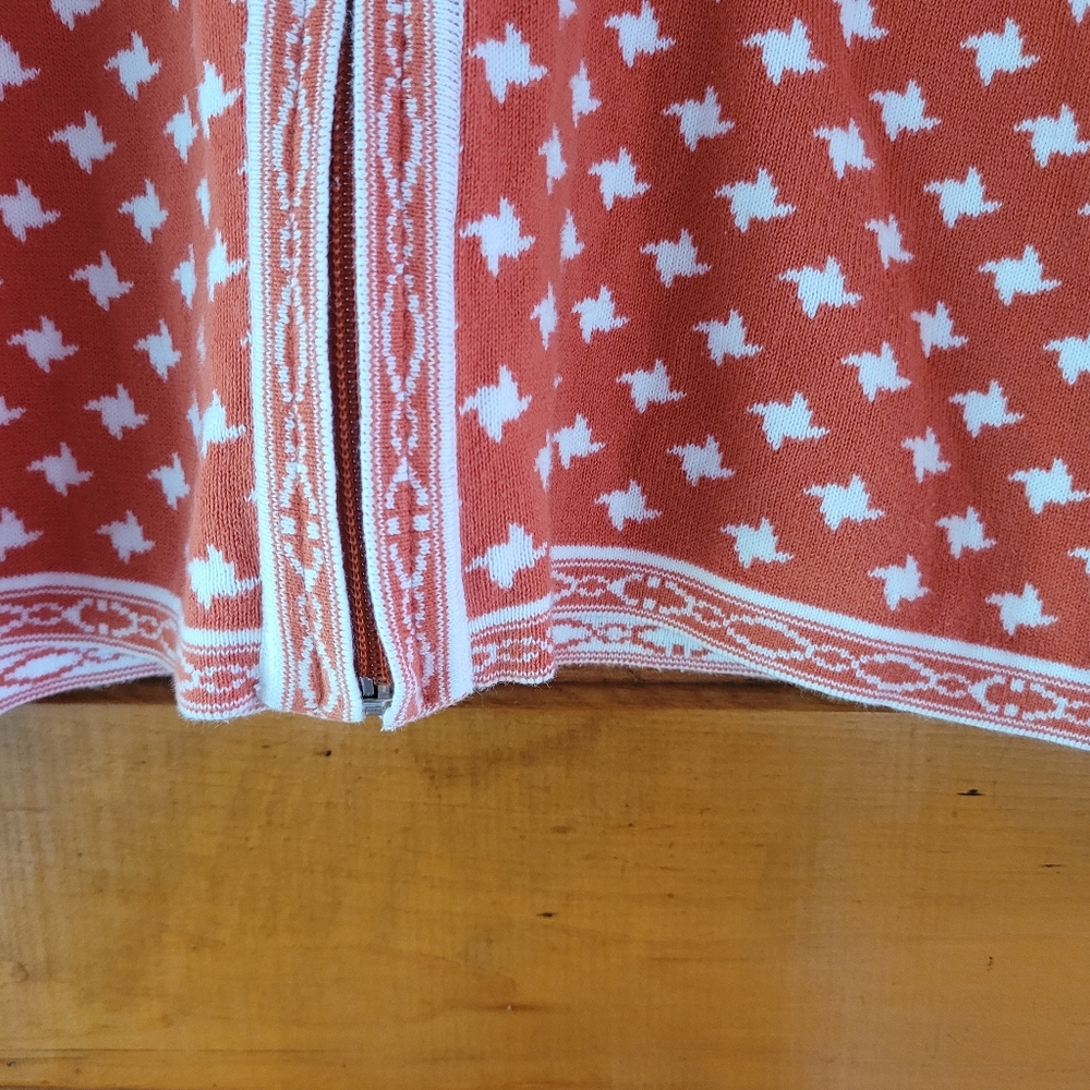 Orvis Terracotta and White Knit Cardigan - Picture 3 of 5